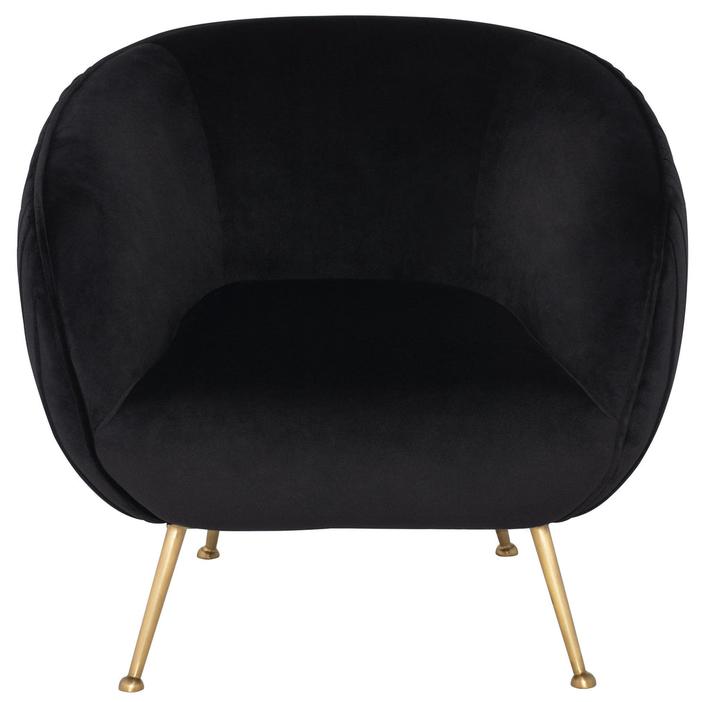 Sofia Occasional Chair - Black with Brushed Gold Legs