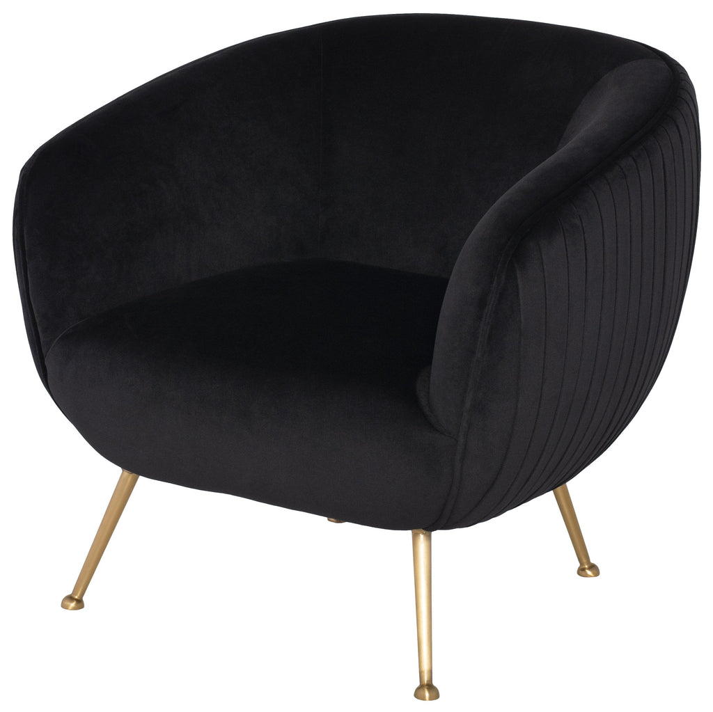 Sofia Occasional Chair - Black with Brushed Gold Legs
