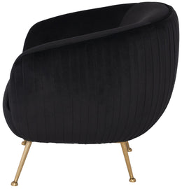 Sofia Occasional Chair - Black with Brushed Gold Legs