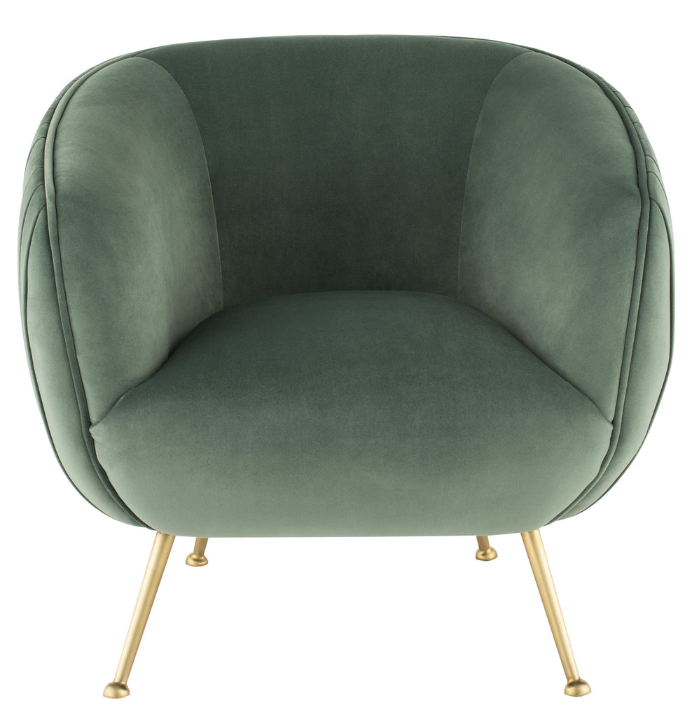 Sofia Occasional Chair - Moss with Brushed Gold Legs