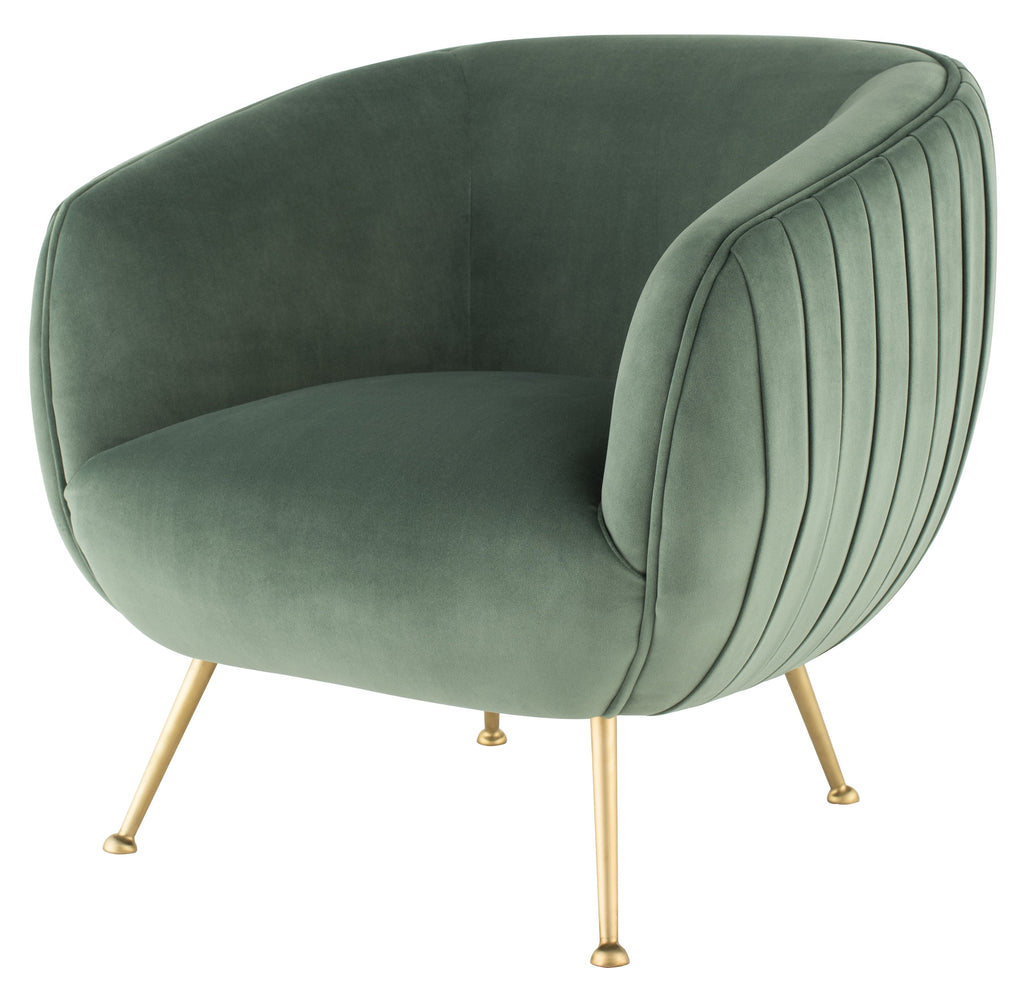 Sofia Occasional Chair - Moss with Brushed Gold Legs