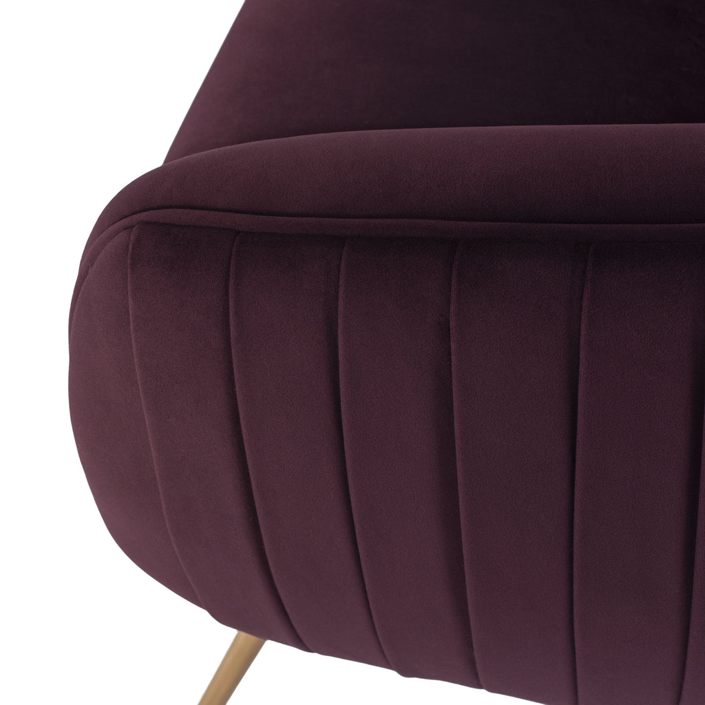 Sofia Occasional Chair - Mulberry with Brushed Gold Legs