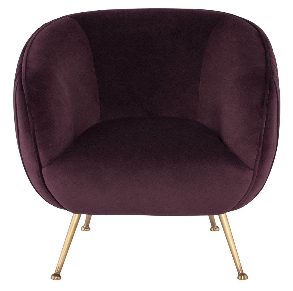 Sofia Occasional Chair - Mulberry with Brushed Gold Legs