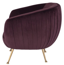 Sofia Occasional Chair - Mulberry with Brushed Gold Legs