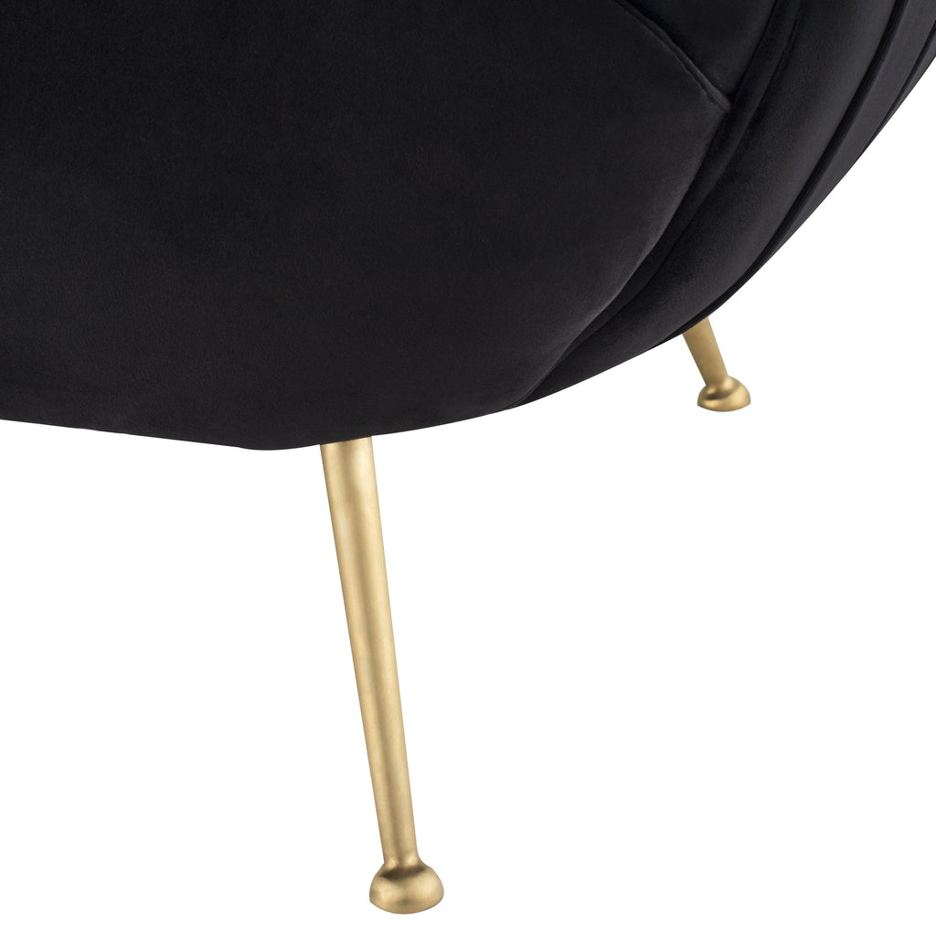 Sofia Sofa - Black with Brushed Gold Legs