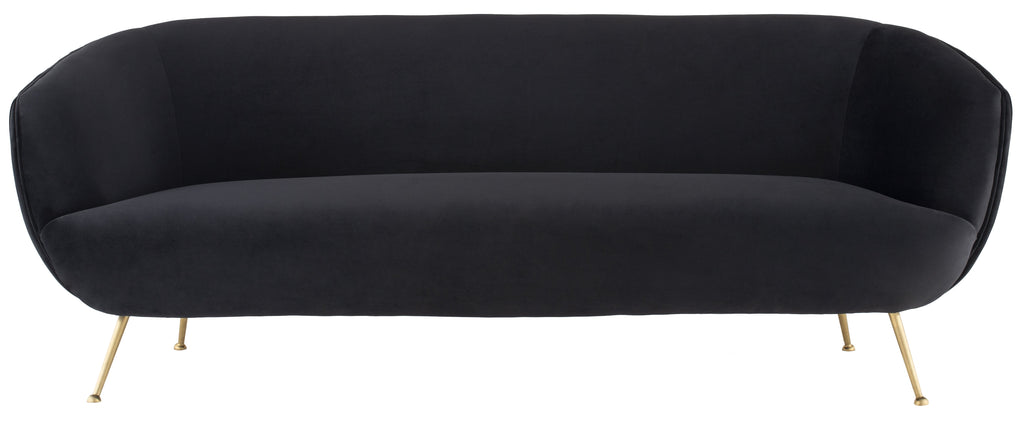 Sofia Sofa - Black with Brushed Gold Legs