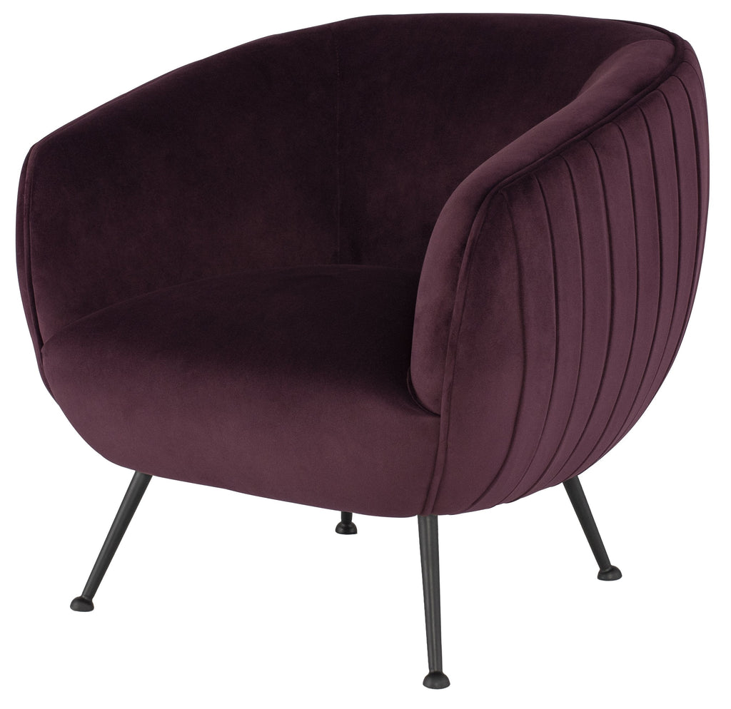 Sofia Occasional Chair - Mulberry with Matte Black Legs