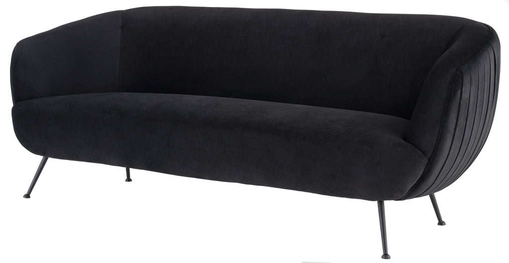 Sofia Sofa - Black with Matte Black Legs