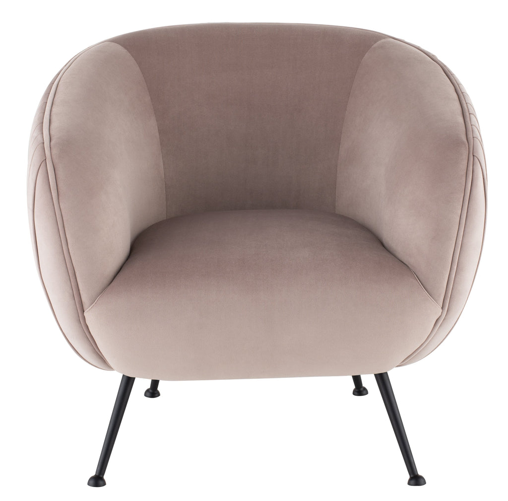 Sofia Occasional Chair - Blush with Matte Black Legs