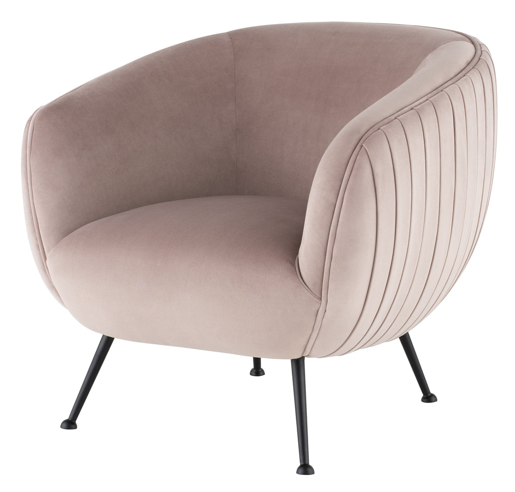 Sofia Occasional Chair - Blush with Matte Black Legs