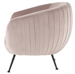 Sofia Occasional Chair - Blush with Matte Black Legs