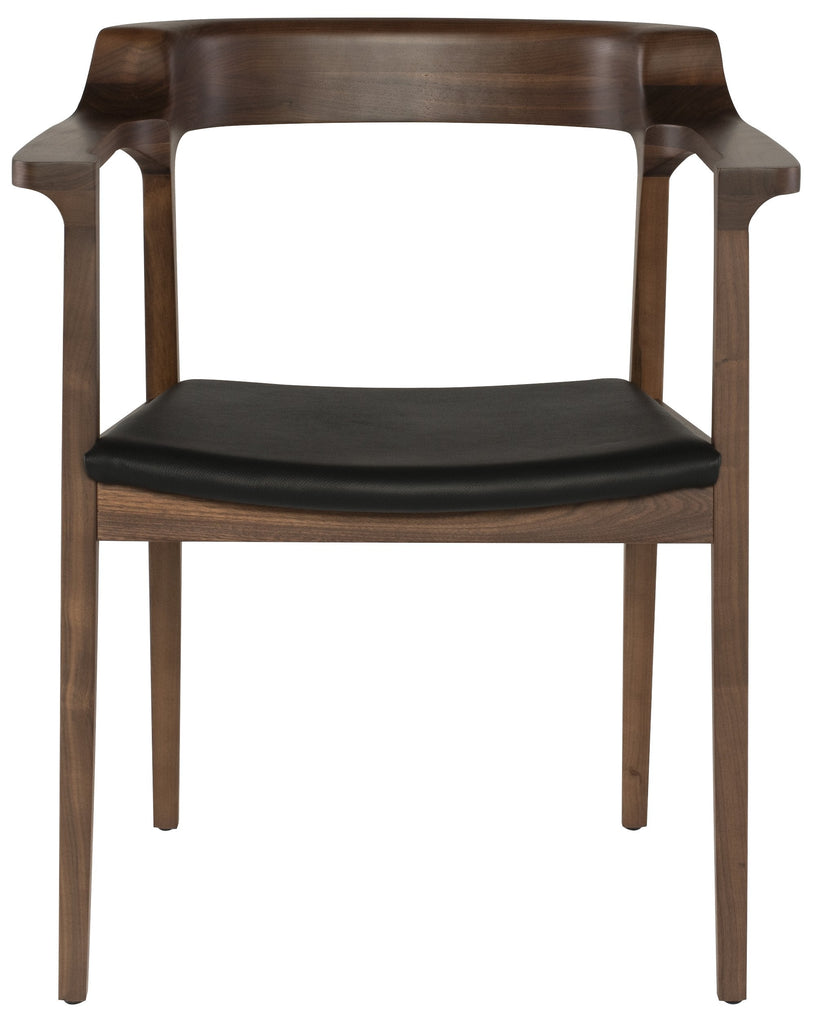 Caitlan Dining Chair - Black with Tan Walnut Frame