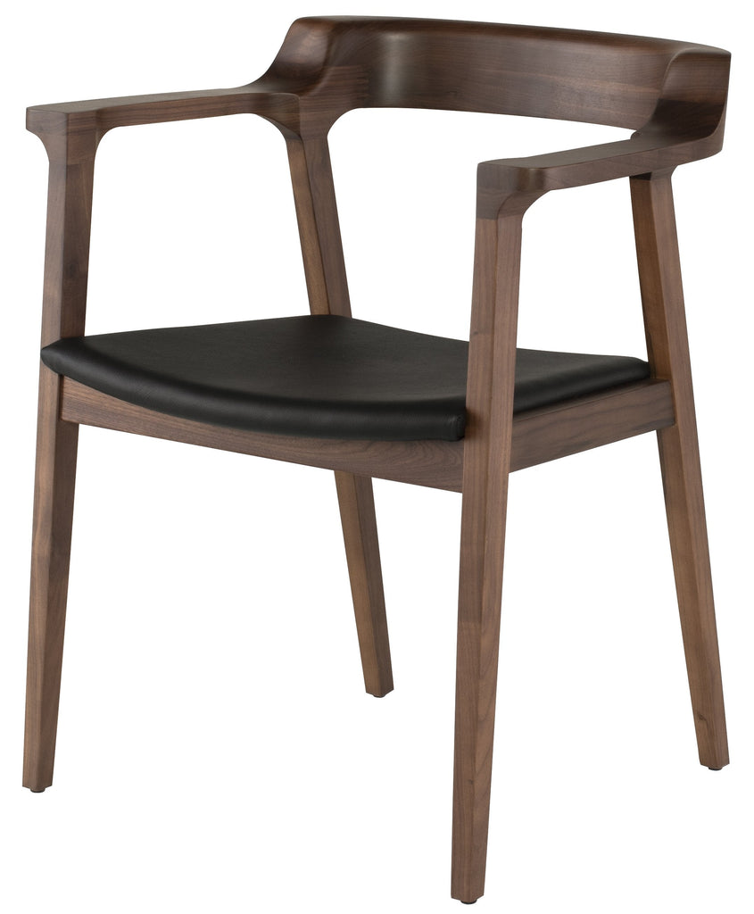 Caitlan Dining Chair - Black with Tan Walnut Frame