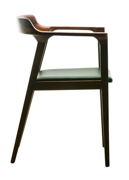 Caitlan Dining Chair - Black with Tan Walnut Frame