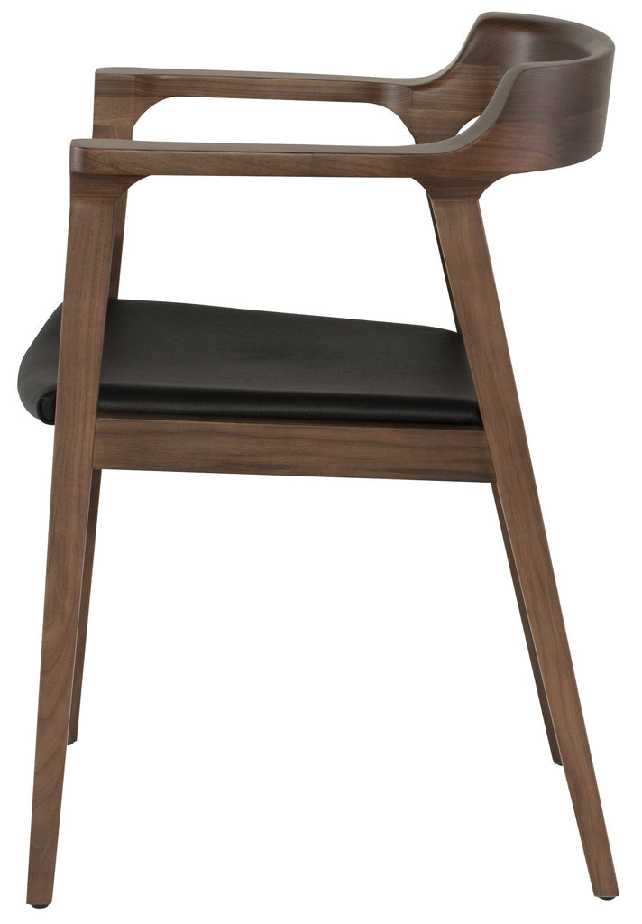 Caitlan Dining Chair - Black with Tan Walnut Frame