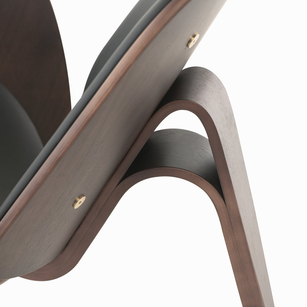 Artemis Occasional Chair - Black with Dark Walnut Veneer Wood Frame