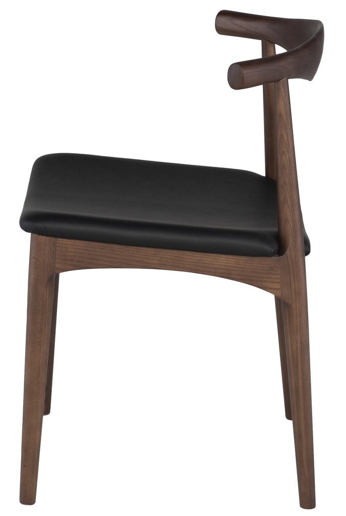 Saal Dining Chair - Black with Walnut Stained Ash Frame