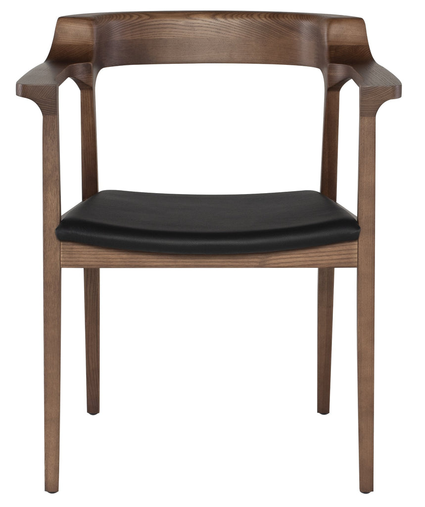 Caitlan Dining Chair - Black with Walnut Stained Ash Frame