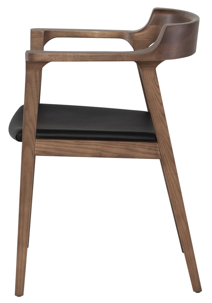 Caitlan Dining Chair - Black with Walnut Stained Ash Frame