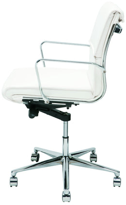 Lucia Office Chair - White, Low Back