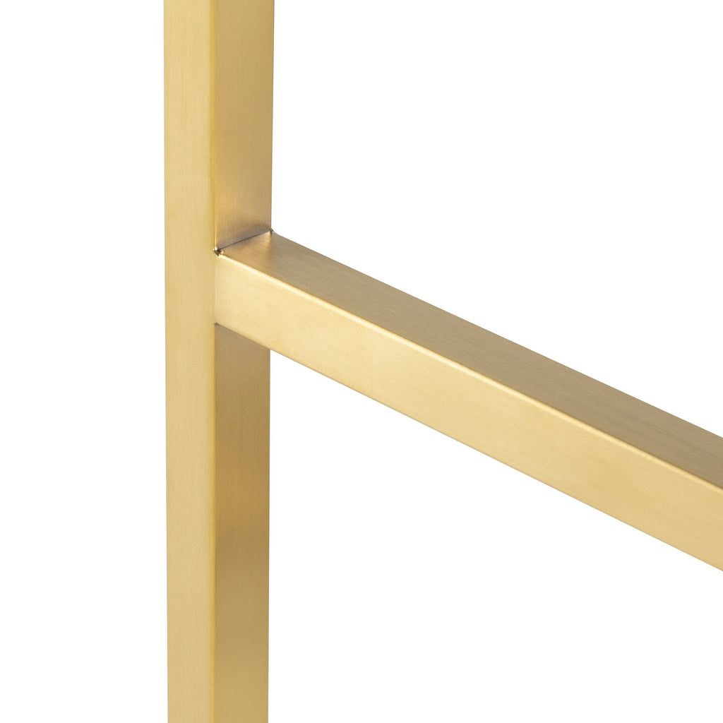 Chi Bar Stool - White with Brushed Gold Frame