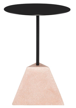 Alma Side Table - Black with Flamingo Terrazzo Base