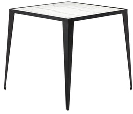 Mink Side Table - White with Matte Black Base