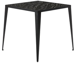 Mink Side Table - Black Wood Vein with Matte Black Base