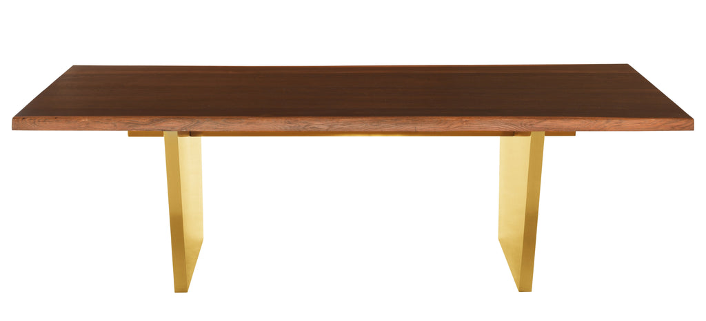 Aiden Dining Table - Seared with Brushed Gold Legs, 78in