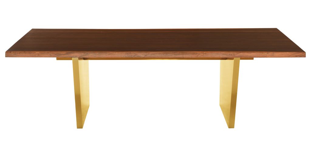 Aiden Dining Table - Seared with Brushed Gold Legs, 96in