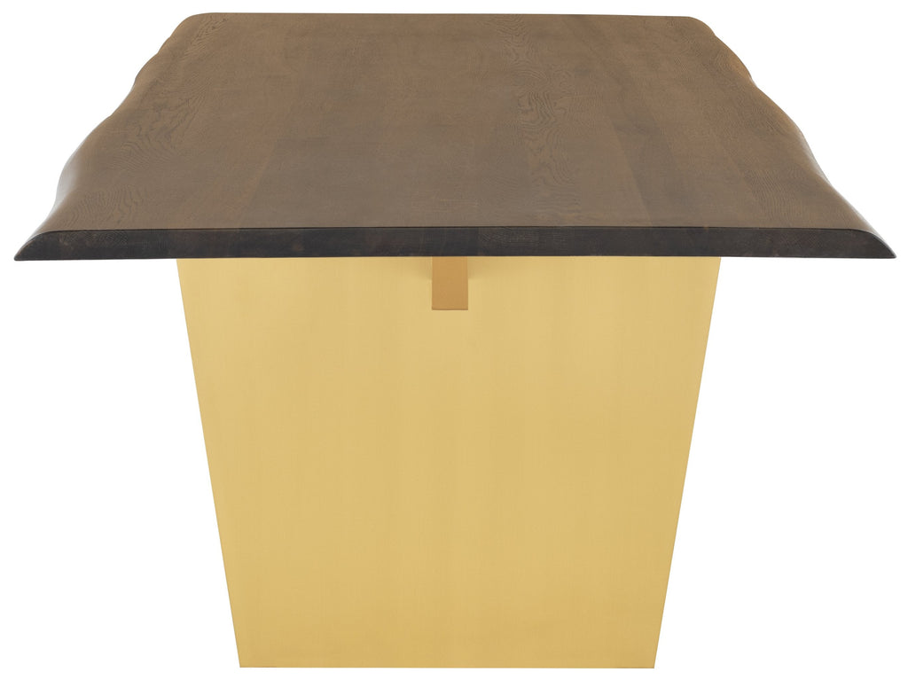 Aiden Dining Table - Seared with Brushed Gold Legs, 112in