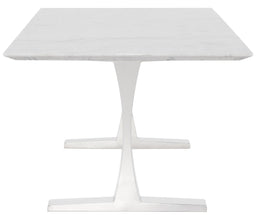 Toulouse Dining Table - White with Polished Stainless Legs