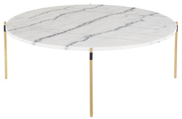 Pixie Coffee Table - White with Brushed Gold Legs