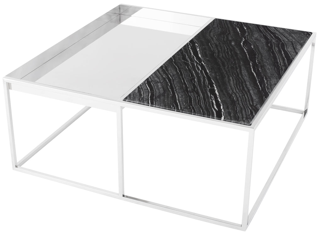 Corbett Coffee Table - Black Wood Vein, 36in