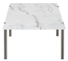 Sussur Coffee Table - White with Polished Graphite Base