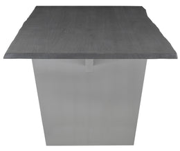Aiden Dining Table - Oxidized Grey with Graphite Steel Legs, 96in