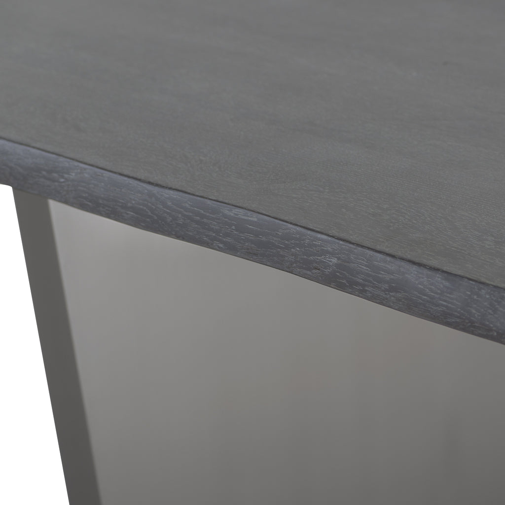 Aiden Dining Table - Oxidized Grey with Graphite Steel Legs, 112in