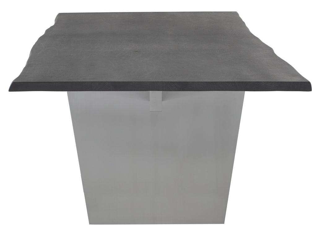 Aiden Dining Table - Oxidized Grey with Graphite Steel Legs, 112in