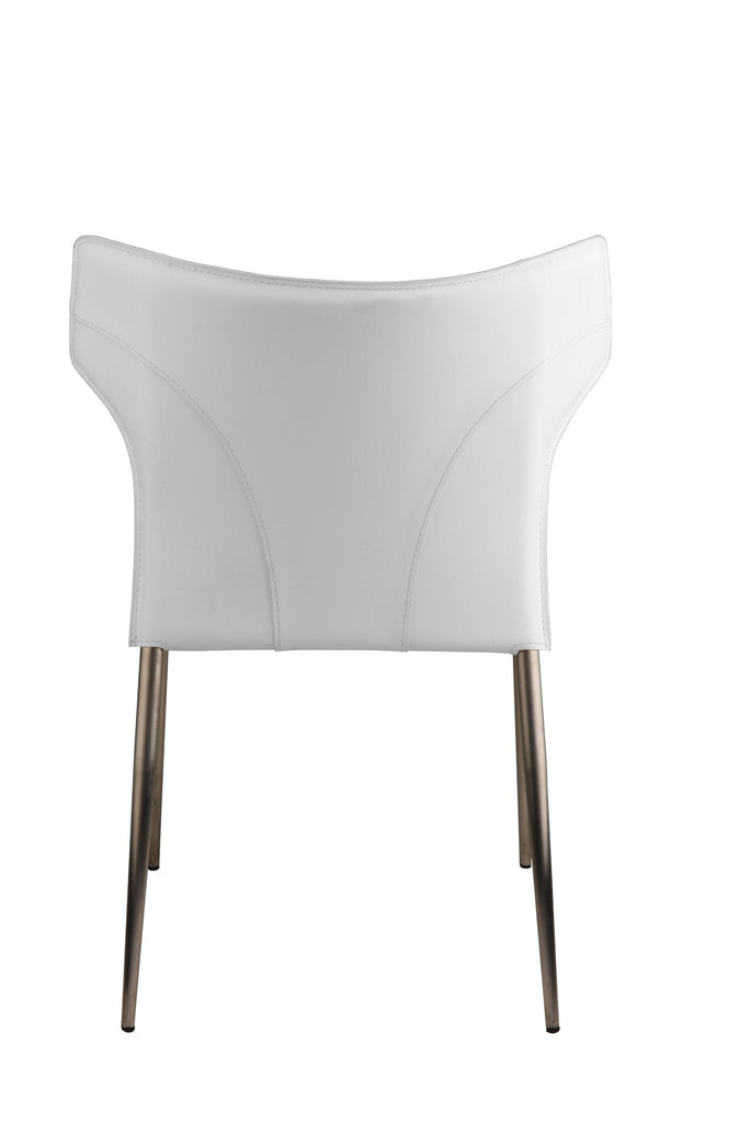 Wayne Dining Chair - White with Brushed Stainless Legs