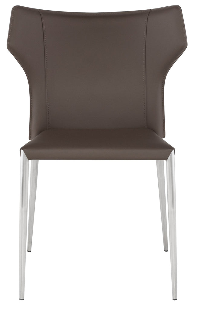 Wayne Dining Chair - Mink with Brushed Stainless Legs