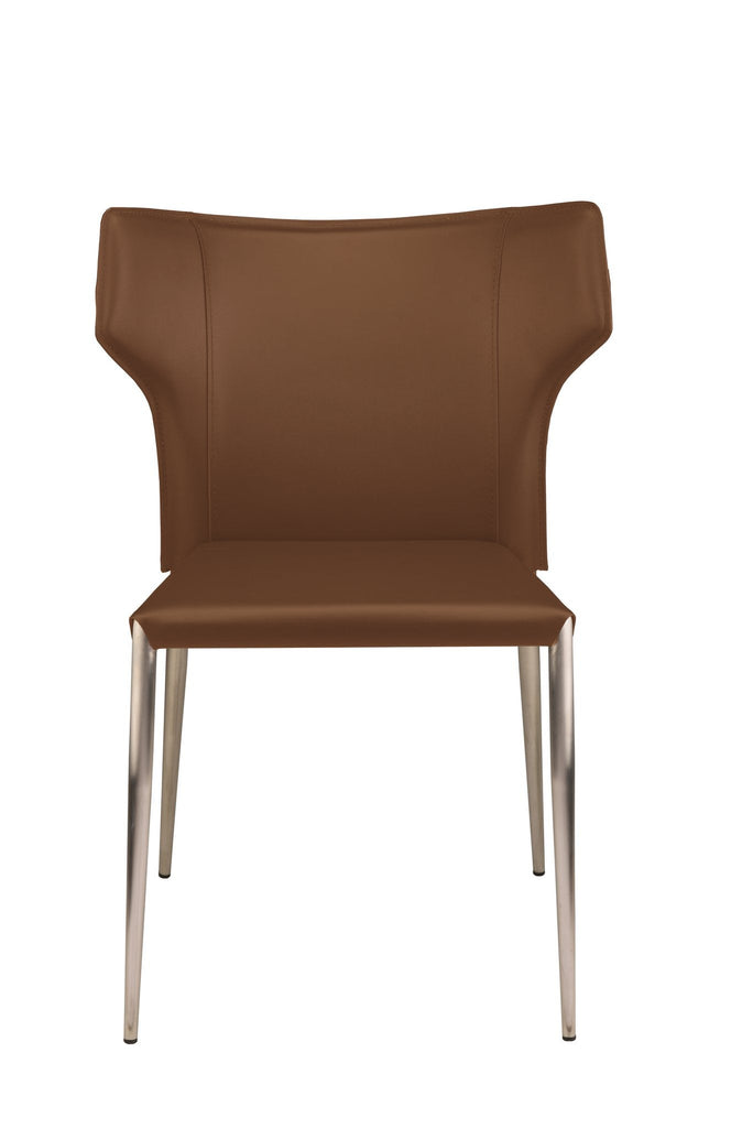 Wayne Dining Chair - Mink with Brushed Stainless Legs