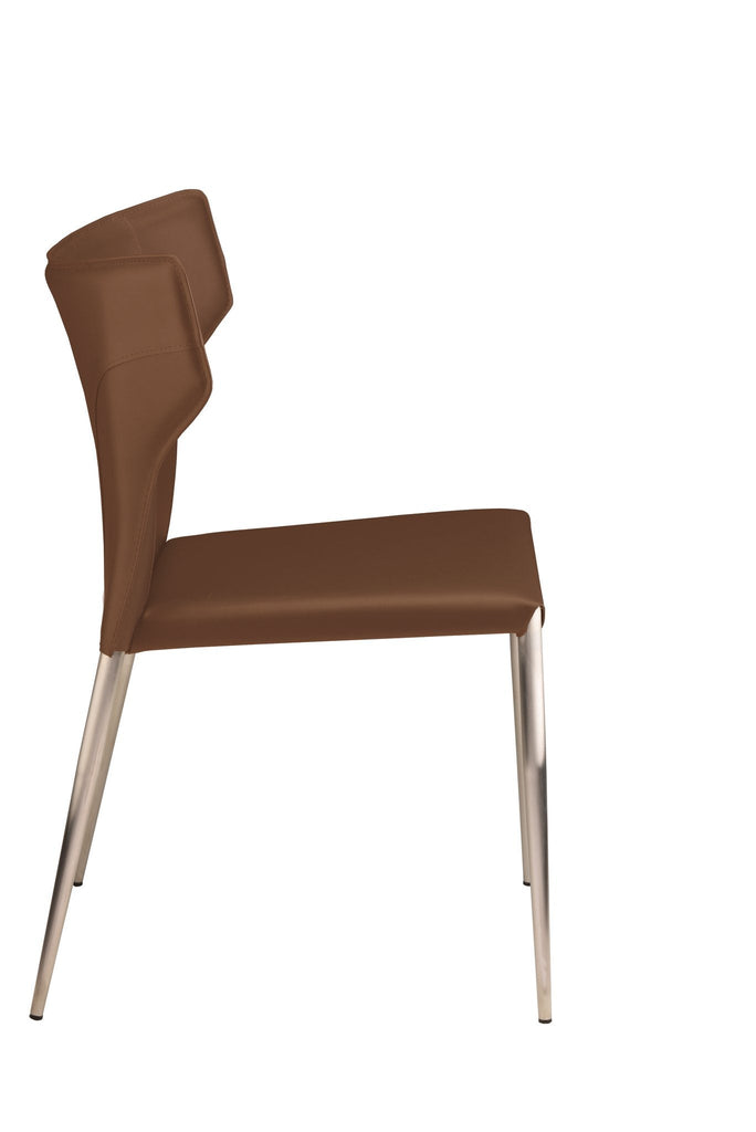 Wayne Dining Chair - Mink with Brushed Stainless Legs