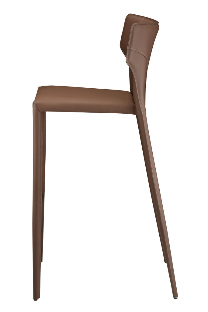 Wayne Bar Stool - Mink with Mink Leather Base