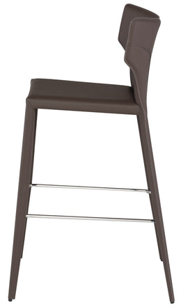 Wayne Bar Stool - Mink with Mink Leather Base