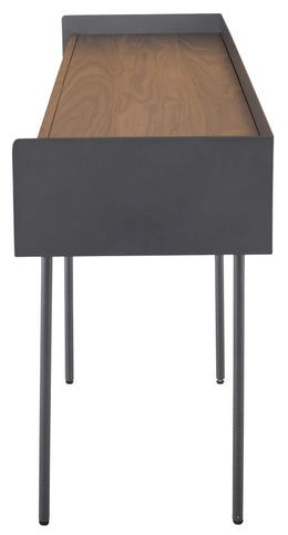 Egon Console Table - Walnut with Matte Bronze Base