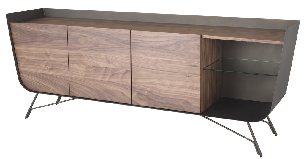 Noori Sideboard Cabinet - Walnut with Matte Bronze Accent