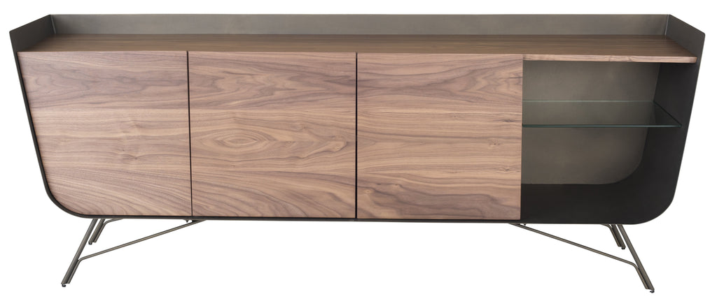 Noori Sideboard Cabinet - Walnut with Matte Bronze Accent