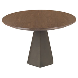 Oblo Dining Table - Walnut with Matte Bronze Base, 94.5in