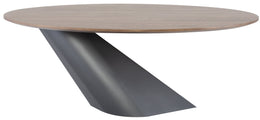 Oblo Dining Table - Walnut with Titanium Steel Base, 78.8in