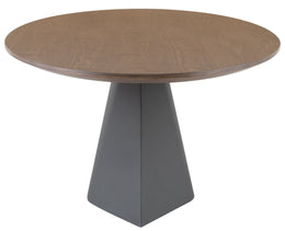 Oblo Dining Table - Walnut with Titanium Steel Base, 94.5in